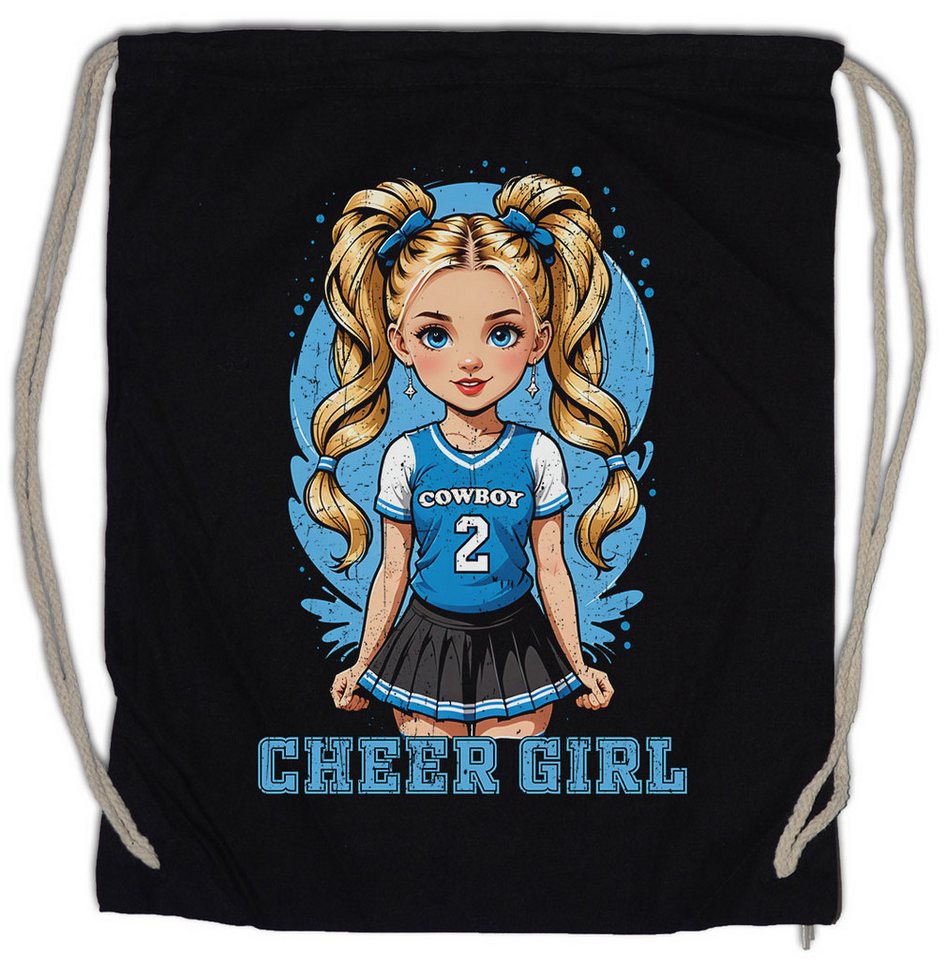 Urban Backwoods Turnbeutel Anime Comwboy Cheerleader Girl Turnbeutel American Football Rockabilly (1-tlg), Texas Blue Team Mannschaft von Urban Backwoods