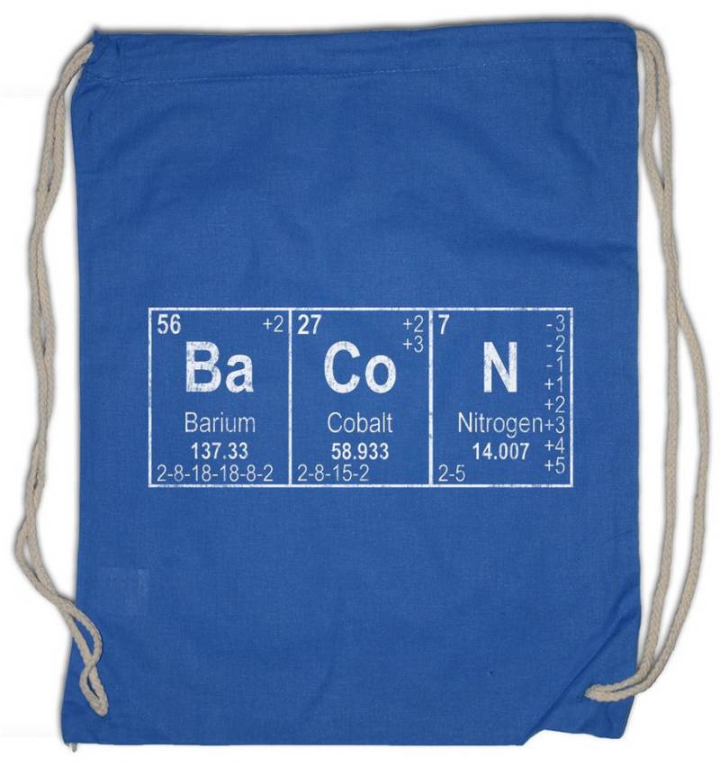 Urban Backwoods Turnbeutel Ba Co N I Turnbeutel Bacon Addicted Love Barium Eggs Cobalt Nitrogen (1-tlg), Chemie Teacher Scientist Chemistry von Urban Backwoods