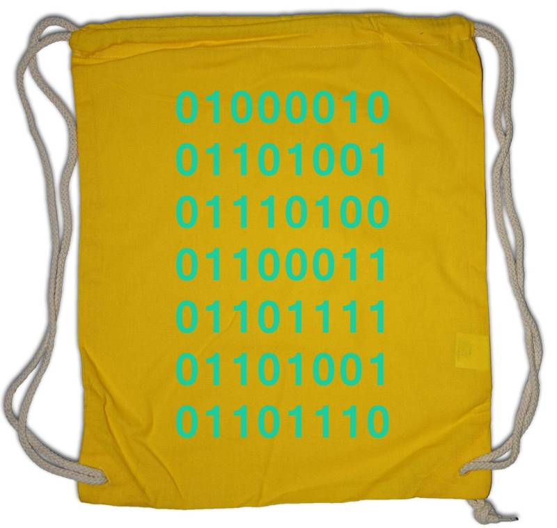 Urban Backwoods Turnbeutel Binary Code Turnbeutel Big Binär Silicon TV Bang Series Valley Theory (1-tlg), 01 Alphabet Computer PC von Urban Backwoods