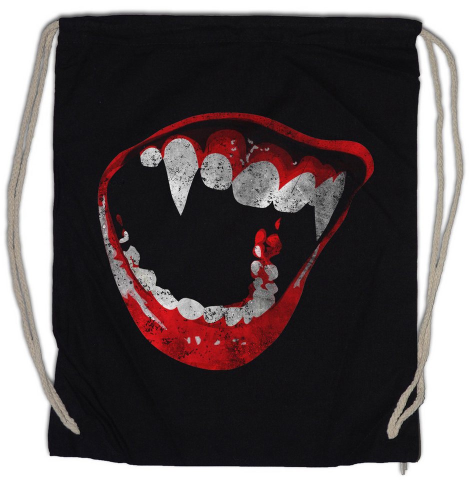 Urban Backwoods Turnbeutel Bite Turnbeutel Vampir Blut True Gebiss Zähne Biss Bite Teeth Jaws (1-tlg), Blood Dracula Vampire Bloog von Urban Backwoods