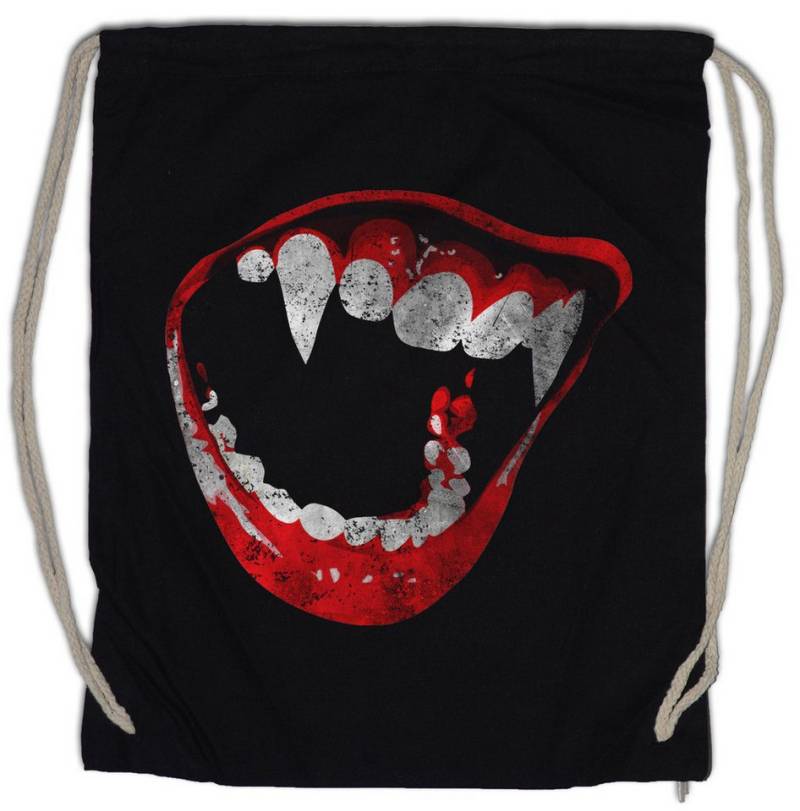 Urban Backwoods Turnbeutel Bite Turnbeutel Vampir Blut True Gebiss Zähne Biss Bite Teeth Jaws (1-tlg), Blood Dracula Vampire Bloog von Urban Backwoods