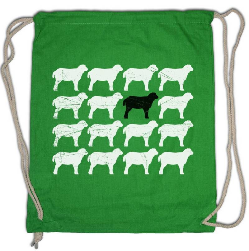 Urban Backwoods Turnbeutel Black Sheep Turnbeutel Schwarzes Schaf Outsider Schäfer Nerd Geek (1-tlg), Gangster Outside The Box von Urban Backwoods