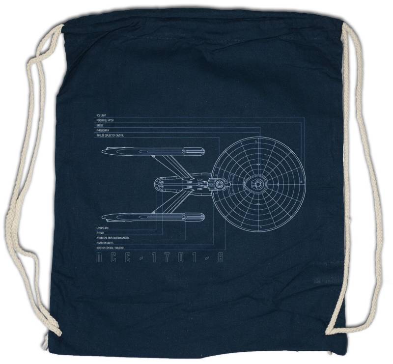 Urban Backwoods Turnbeutel Blueprint U.S.S. Federation Turnbeutel Star SciFi Raumschiff Trek Nerd (1-tlg), Space Ship Bauplan Enterprise von Urban Backwoods