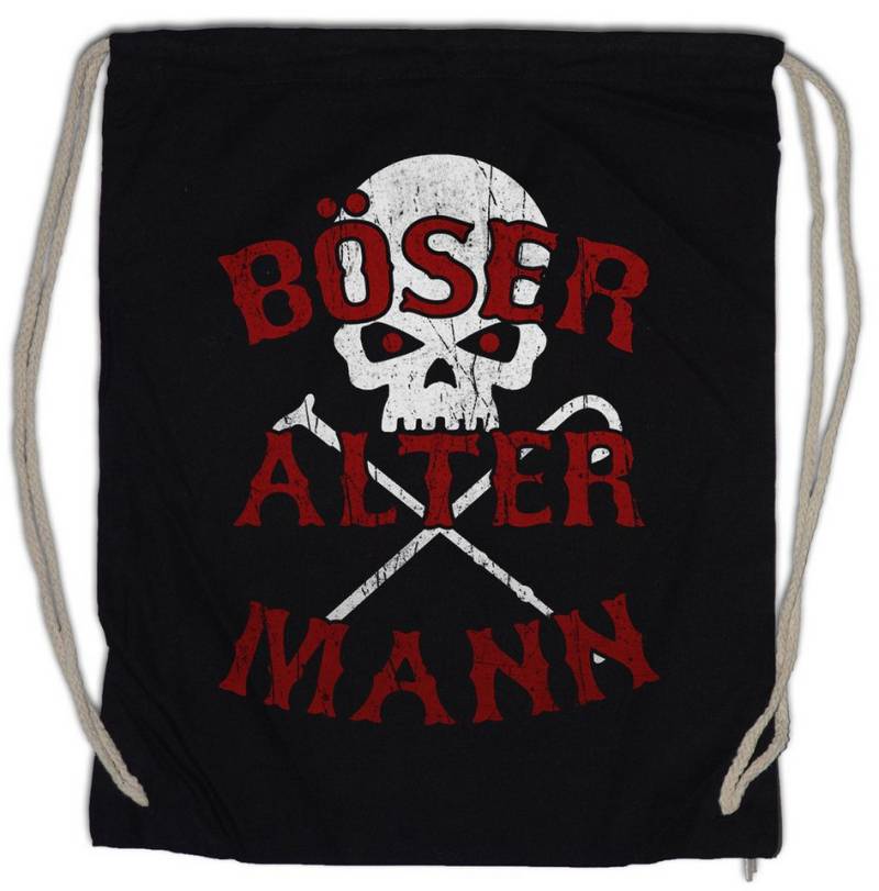 Urban Backwoods Turnbeutel Böser Alter Mann Turnbeutel Rocker Biker Opa Opi Biker Rocker (1-tlg), Großvater Rentner Spaß Gangster von Urban Backwoods