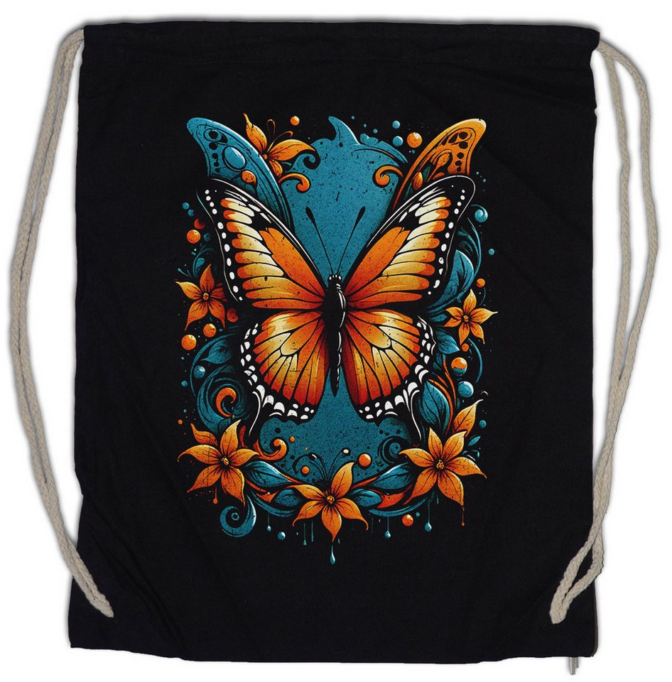 Urban Backwoods Turnbeutel Butterfly Turnbeutel Schmetterling Tattoo Art Girl Pin Up Burlesque (1-tlg), Aestehtic Natur Öko Garten von Urban Backwoods