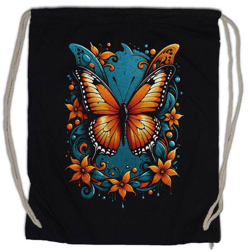 Urban Backwoods Turnbeutel Butterfly Turnbeutel Schmetterling Tattoo Art Girl Pin Up Burlesque (1-tlg), Aestehtic Natur Öko Garten von Urban Backwoods