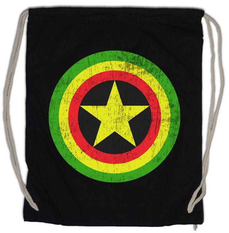 Urban Backwoods Turnbeutel Captain Zion Turnbeutel America Fun Crossover Comic Schild Jah Shield (1-tlg), Babylon Reggae Irie von Urban Backwoods