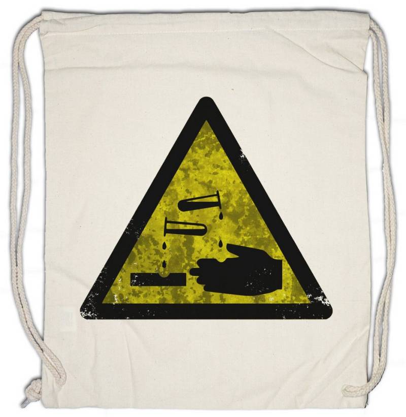 Urban Backwoods Turnbeutel Caution Acid Vintage Logo Sign Turnbeutel Säure Ätzend Schild (1-tlg), Warnschild Warnung Symbol Gefahr von Urban Backwoods