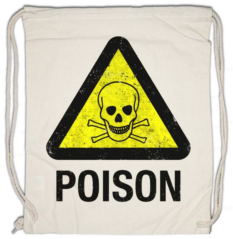 Urban Backwoods Turnbeutel Caution Poison Vintage Logo Sign Turnbeutel Gift Ätzend Giftig Schild (1-tlg), Warnschild Warnung Symbol Gefahr von Urban Backwoods