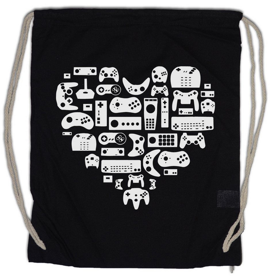 Urban Backwoods Turnbeutel Controller Heart I Turnbeutel Retro Gamer Controller Video Game (1-tlg), Joystick TV 80s Eighties von Urban Backwoods