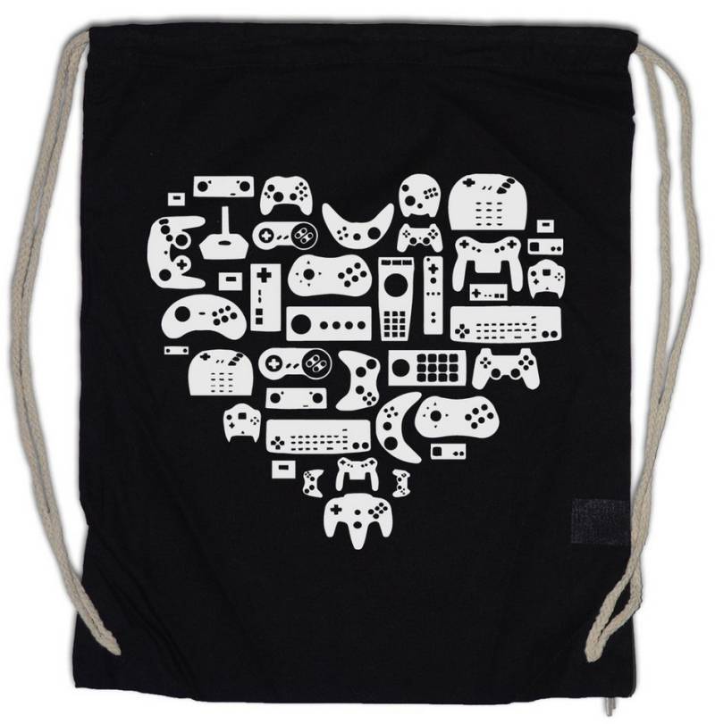 Urban Backwoods Turnbeutel Controller Heart I Turnbeutel Retro Gamer Controller Video Game (1-tlg), Joystick TV 80s Eighties von Urban Backwoods