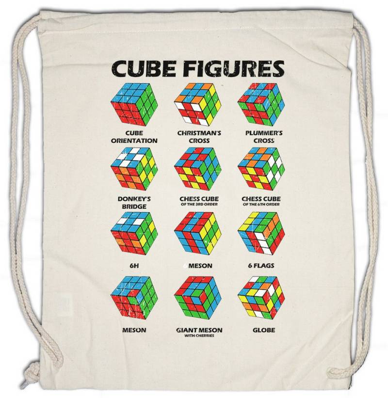 Urban Backwoods Turnbeutel Cube Figures II Turnbeutel Zauberwürfel 80s Magic Speed Cubing Cuber (1-tlg), Speedcube Algorithm Cube Würfel von Urban Backwoods