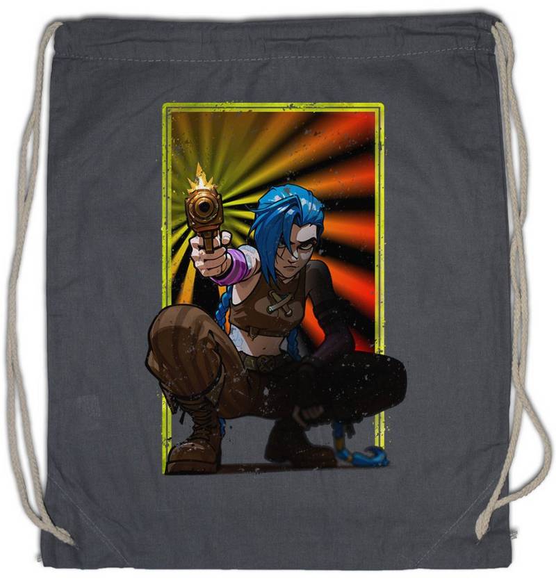 Urban Backwoods Turnbeutel Cyber League Girl Turnbeutel Arcane Anime Punk Tattoo Legends Jinx LOL (1-tlg), Gamer Gaming Japan Asia von Urban Backwoods