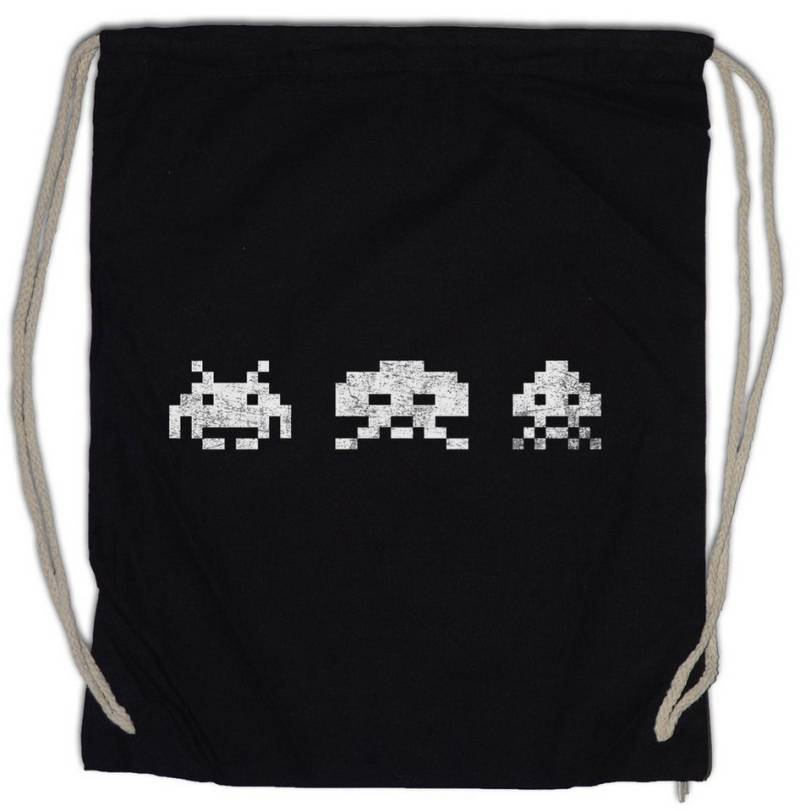 Urban Backwoods Turnbeutel Digital Invaders Turnbeutel Spiel Arcade Game Retro Nerd Alien VG (1-tlg), Sprite Space 80s Eighties von Urban Backwoods