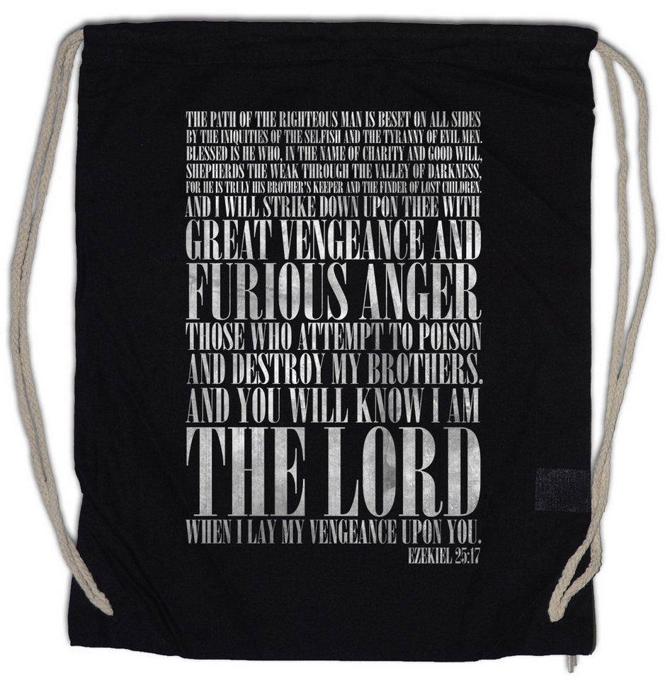 Urban Backwoods Turnbeutel Ezekiel 25:17 Turnbeutel Pulp Vega Movie Kult Fiction Film Gangster (1-tlg), Movie Vincent Tarantino Quote von Urban Backwoods