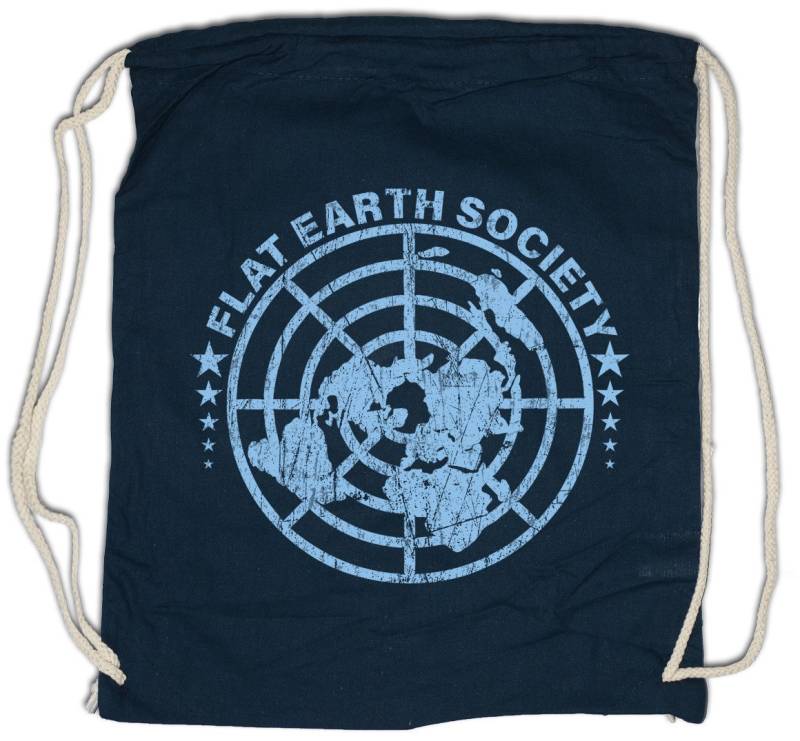 Urban Backwoods Turnbeutel Flat Earth Society Turnbeutel Symbol Sign Logo Flache Erde Scheibe (1-tlg), Schild Samuel Rowbotham Astronaut von Urban Backwoods