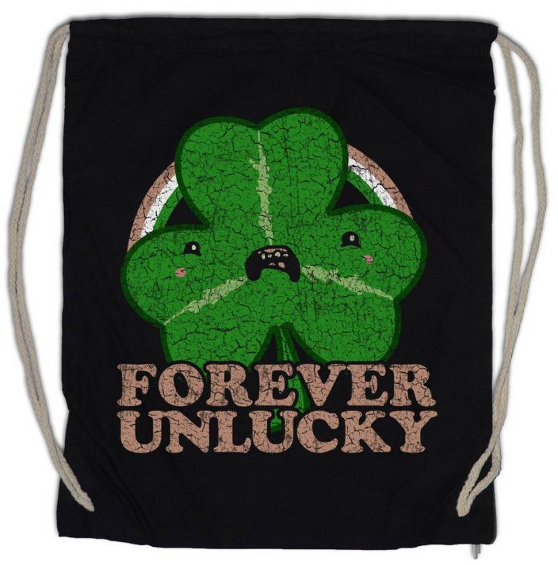 Urban Backwoods Turnbeutel Forever Unlucky Trefoil Turnbeutel Bad Luck Pech Kleeblatt Cloverleaf (1-tlg), Unhappy Life Pechvogel Fun von Urban Backwoods