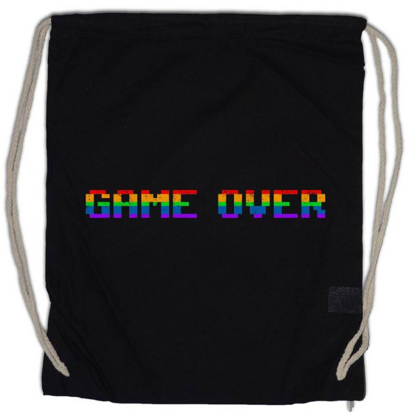 Urban Backwoods Turnbeutel Game Over Rainbow Turnbeutel Retro Gamer Gaming Vintage Arcade PC (1-tlg), Computer VG Video Nerd von Urban Backwoods