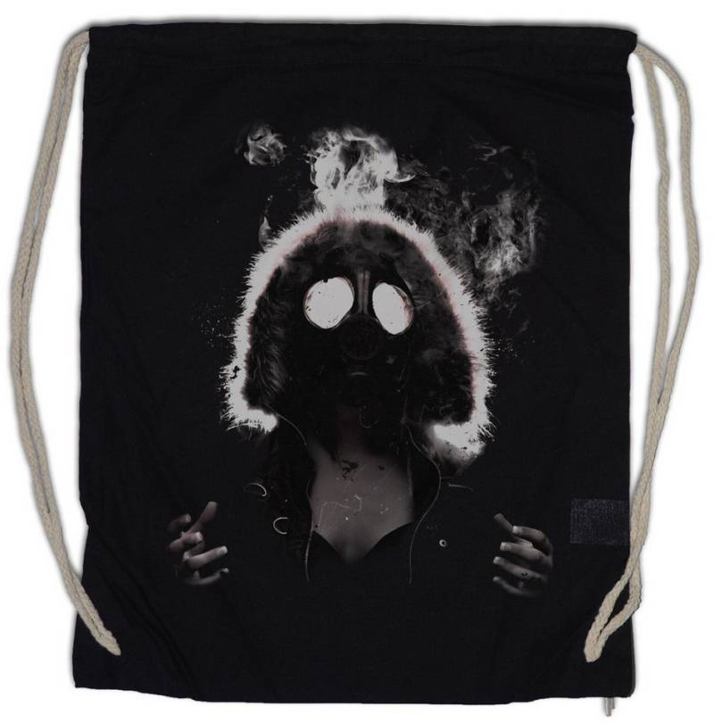 Urban Backwoods Turnbeutel Gasmask Woman Turnbeutel Punk Street Gothic Goth Anarchy Cyber (1-tlg), Gasmaske Gas Mask Pin von Urban Backwoods