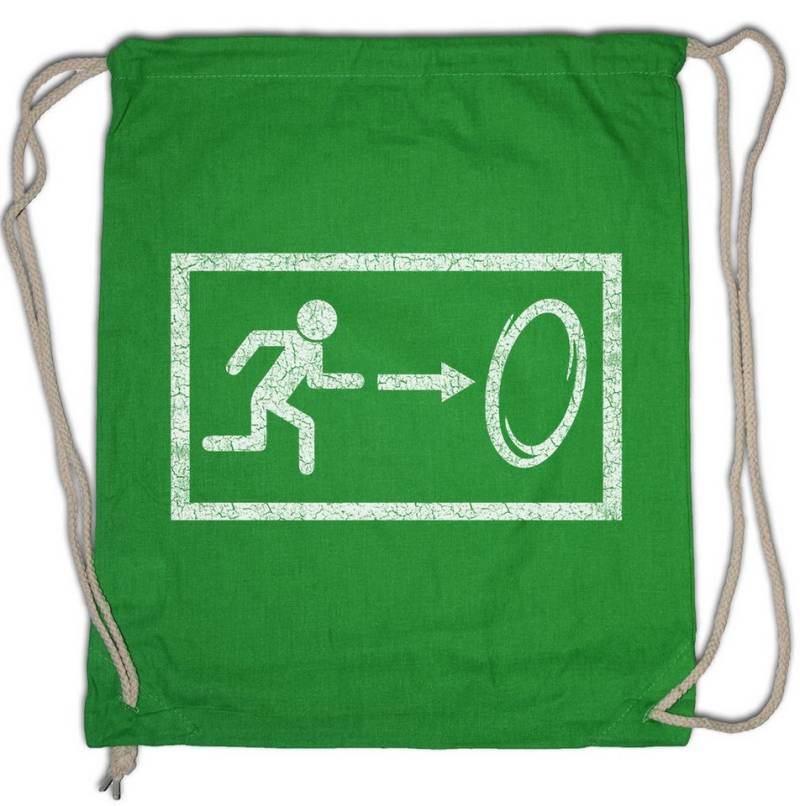 Urban Backwoods Turnbeutel Geek Exit Turnbeutel Gamer Games Portal Gaming Game Geek Nerd (1-tlg), Emergency Exit Notausgang Fan von Urban Backwoods