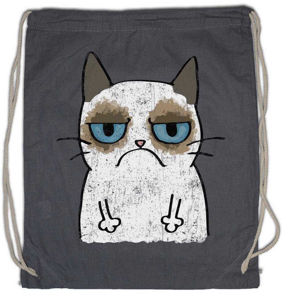 Urban Backwoods Turnbeutel Grumpy Cat II Turnbeutel Cats Katze Gatto Gamer Games Gaming Nerd (1-tlg), Admin Informatik Informatiker Computer von Urban Backwoods
