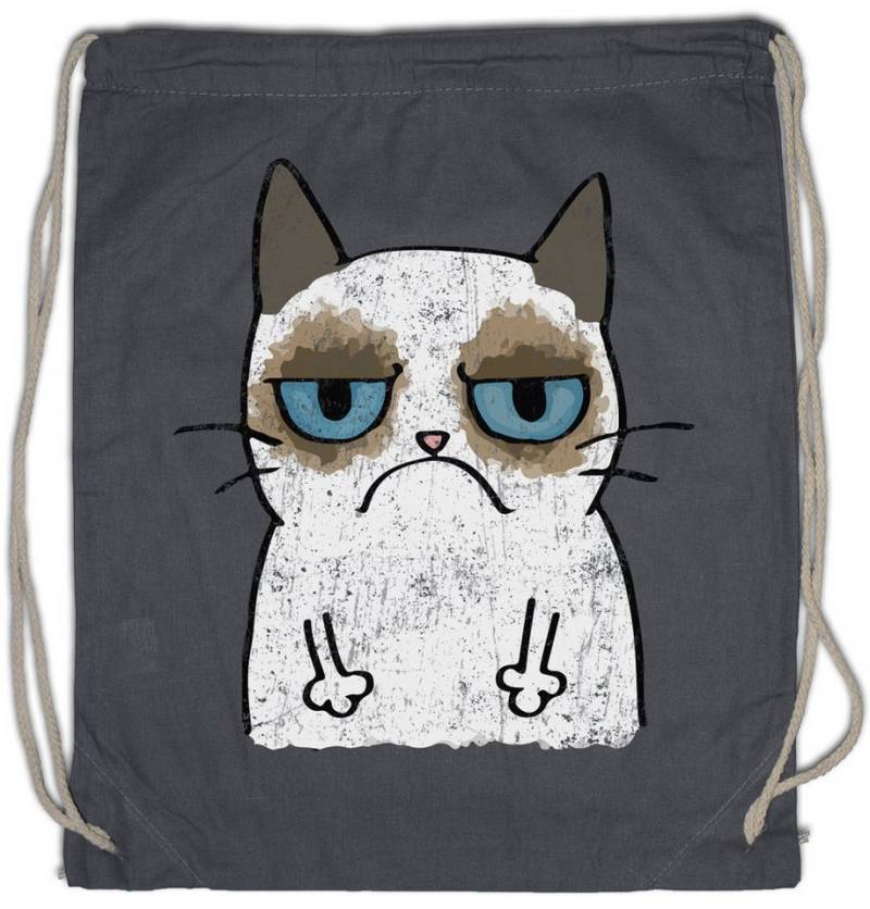 Urban Backwoods Turnbeutel Grumpy Cat II Turnbeutel Cats Katze Gatto Gamer Games Gaming Nerd (1-tlg), Admin Informatik Informatiker Computer von Urban Backwoods