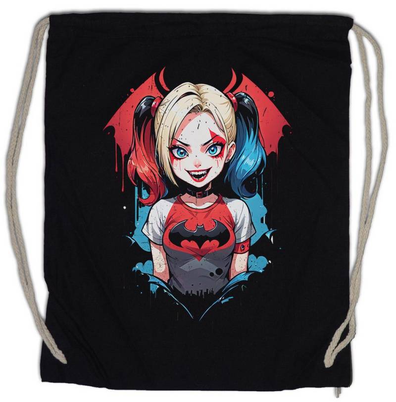 Urban Backwoods Turnbeutel Harley Batcave Girl Turnbeutel Bat Logo Quinn Anime Gotham Batman (1-tlg), Modern Art Man Woman von Urban Backwoods