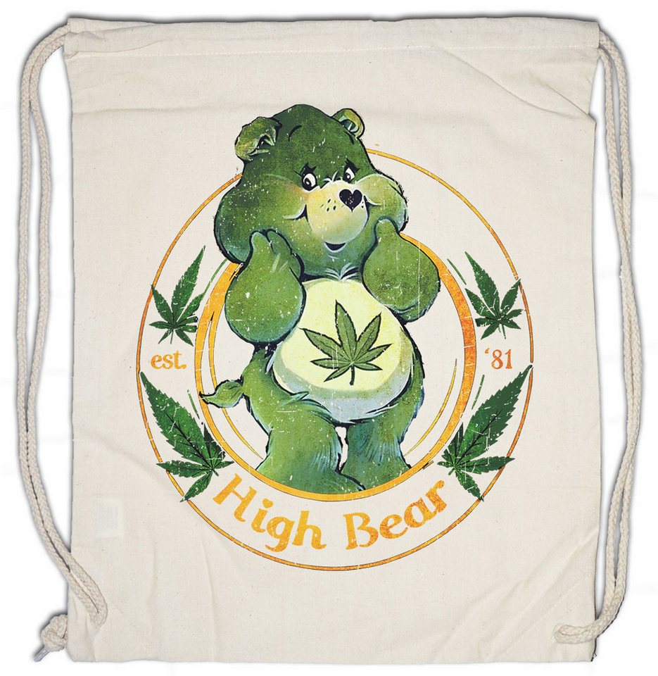 Urban Backwoods Turnbeutel High Bear Turnbeutel Cute Care Ganja Weed Reggae Bears Cannabis (1-tlg), Glücksbärchi Marihuana Club Herb von Urban Backwoods