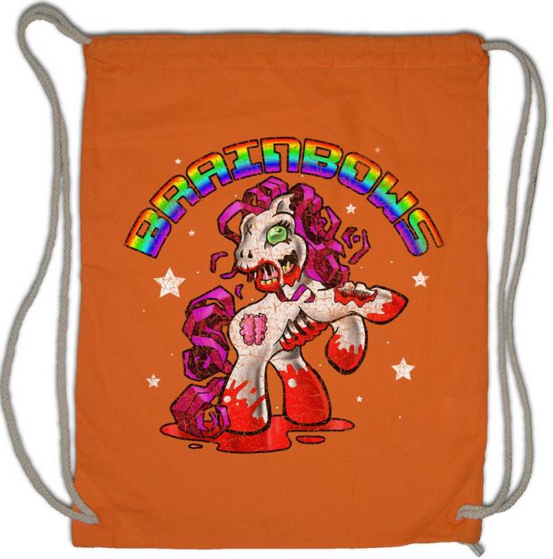 Urban Backwoods Turnbeutel Horror Unicorn III Turnbeutel Einhorn Zombie Splatter Unicorn (1-tlg), Regenbogen Blood Rainbow Bloody von Urban Backwoods