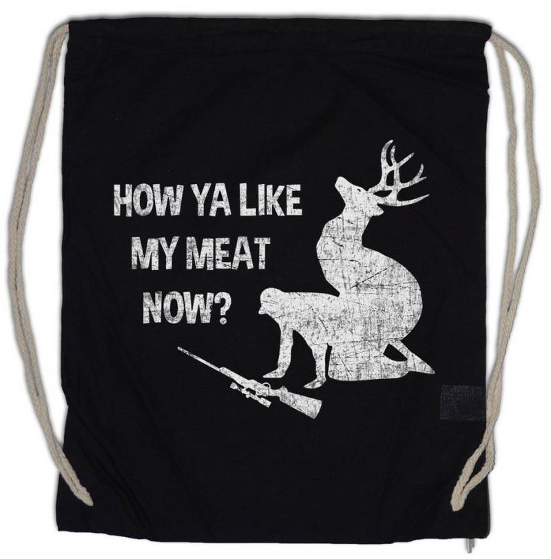 Urban Backwoods Turnbeutel How Ya Like My Meat Now Turnbeutel Deer Reh Hirsch Jäger Hunter Jagd (1-tlg), Hunt Geweih Vegan Vegetables von Urban Backwoods