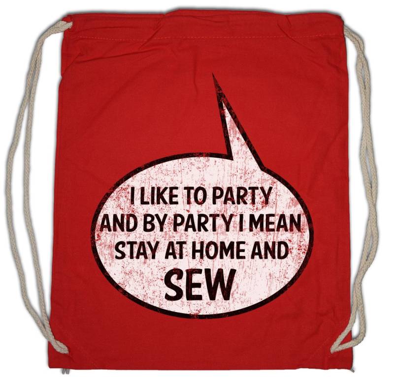 Urban Backwoods Turnbeutel I Like To Party Turnbeutel Nähen Sewing Handwerk Schneider Tailor (1-tlg), Handwerker Nadel Und Faden von Urban Backwoods