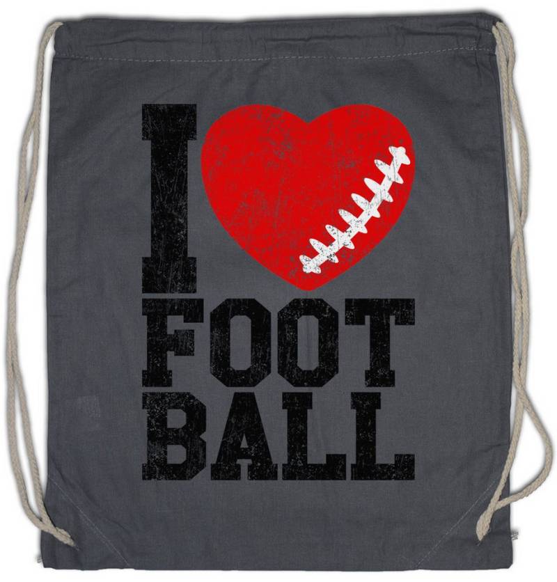 Urban Backwoods Turnbeutel I Love Football II Turnbeutel American US USA Hearts Heart Herz Love (1-tlg), Addicted Addiction Ball Foot von Urban Backwoods
