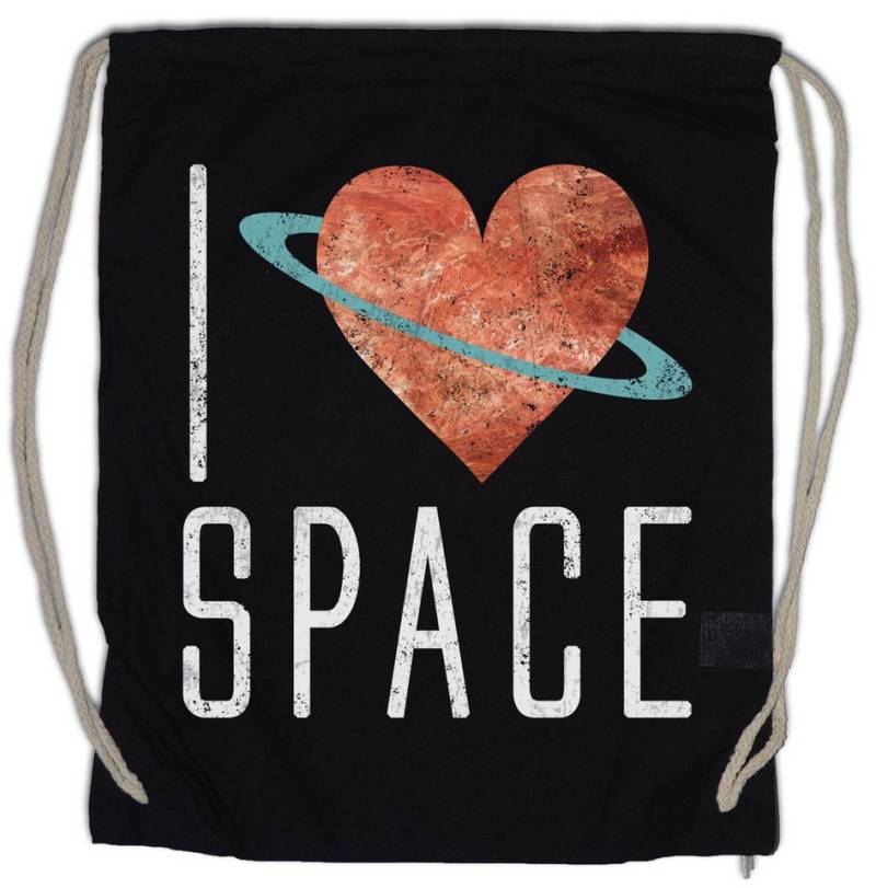 Urban Backwoods Turnbeutel I Love Space Turnbeutel Station Astronaut Raumfahrt Cosmonaut Cosmos (1-tlg), Kosmos Weltraum Planeten Planets von Urban Backwoods