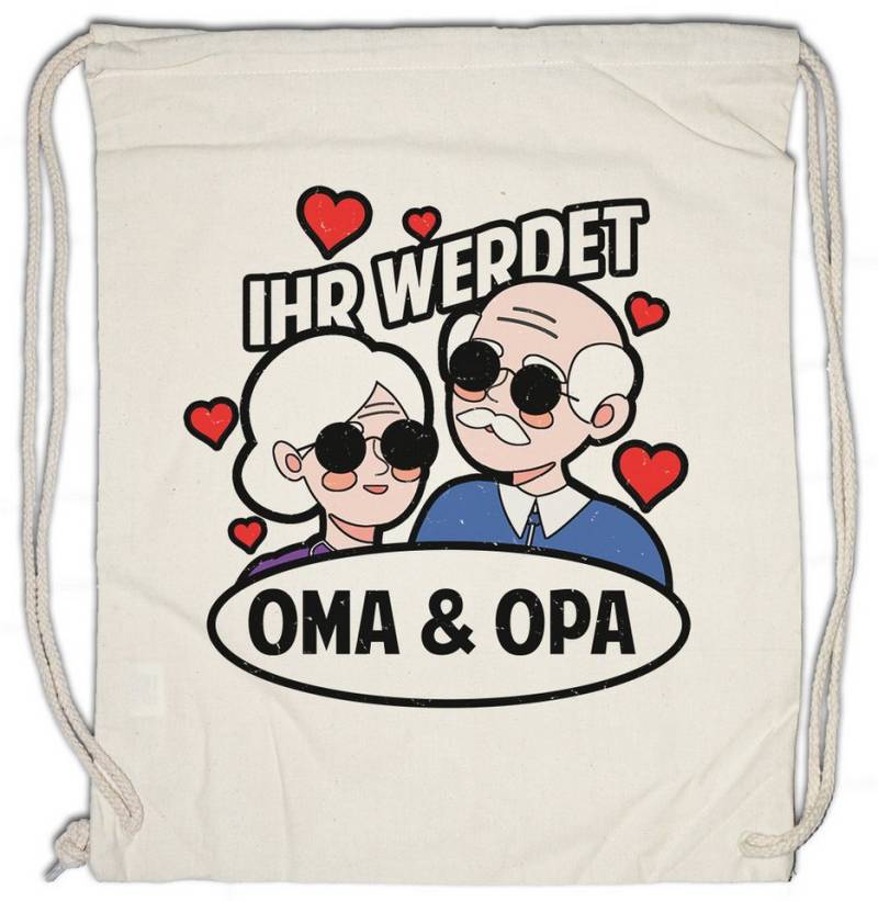 Urban Backwoods Turnbeutel Ihr Werdet Oma und Opa Turnbeutel Opi Großvater Omi Großmutter Baby (1-tlg), Großeltern Familie Nachwuchs von Urban Backwoods