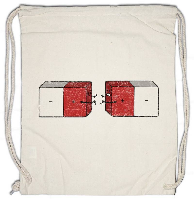 Urban Backwoods Turnbeutel Impossible Love Turnbeutel Magnet Magnetismus Liebe Plus Minus (1-tlg), Widerstand Resistance Lehrer Physik von Urban Backwoods