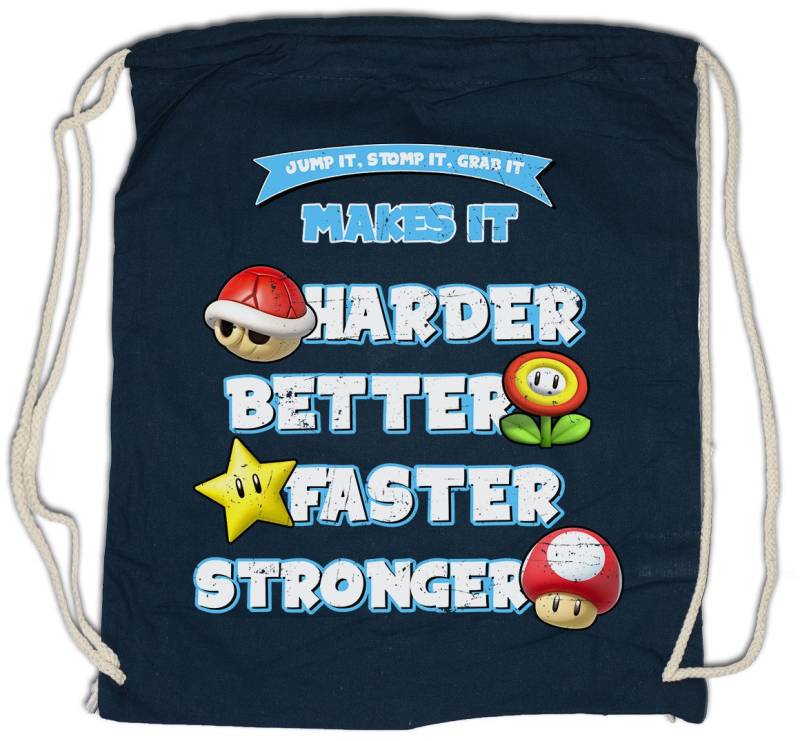Urban Backwoods Turnbeutel Jump It Stomp It Grab It Turnbeutel Super Better Gamer Nerd Geek Retro (1-tlg), Mario Harder Princess Kart von Urban Backwoods