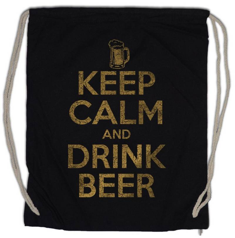 Urban Backwoods Turnbeutel Keep Calm And Drink Beer Turnbeutel Hoppy Happy Life Bier Brauer (1-tlg), Brauerei Brewery Booze Brewski von Urban Backwoods