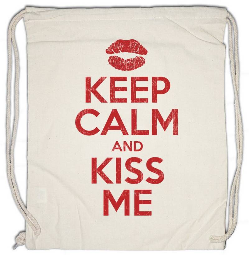 Urban Backwoods Turnbeutel Keep Calm And Kiss Me Turnbeutel Kuss Love Liebe Amour Amore Küss Mich (1-tlg), Single Girl Boy Gay von Urban Backwoods