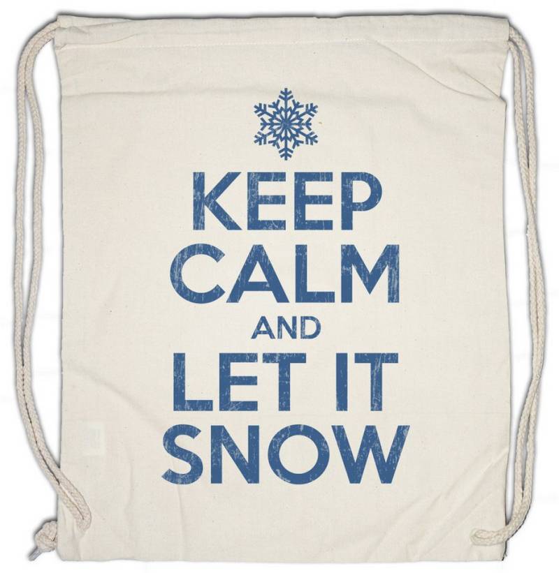 Urban Backwoods Turnbeutel Keep Calm And Let It Snow Turnbeutel White Cristmas X-Mas Weihnachten (1-tlg), Schnee Weiße Weihnacht Bad von Urban Backwoods