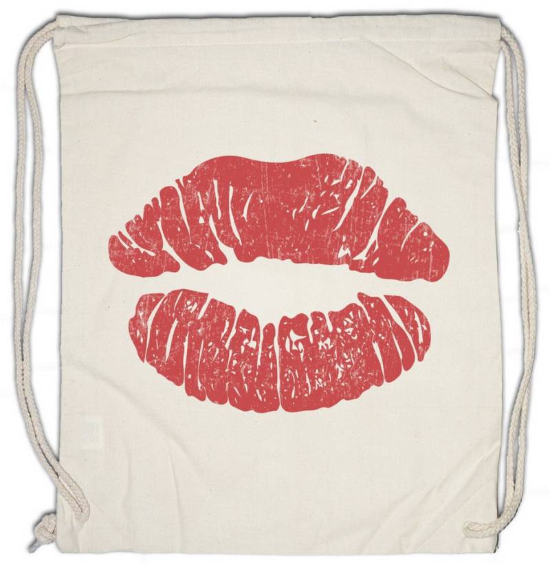 Urban Backwoods Turnbeutel Kiss Lips Turnbeutel Kuss Love Liebe Amour Amore Küss Mich Single Girl (1-tlg), Boy Gay Lesbian Queer von Urban Backwoods