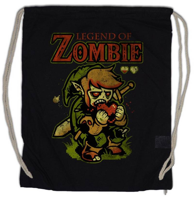 Urban Backwoods Turnbeutel Legend Of Zombie Turnbeutel Fun Zombie Heart Eating Brain Zelda The (1-tlg), Game Walking Dead von Urban Backwoods