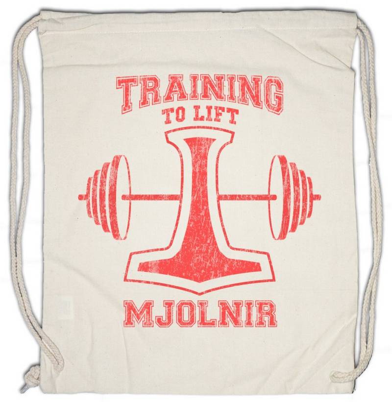 Urban Backwoods Turnbeutel Lift Mjolnir Turnbeutel Thors Hammer Mjölnir Mjölnr Body Building No (1-tlg), Pain Gain Train Gainz von Urban Backwoods