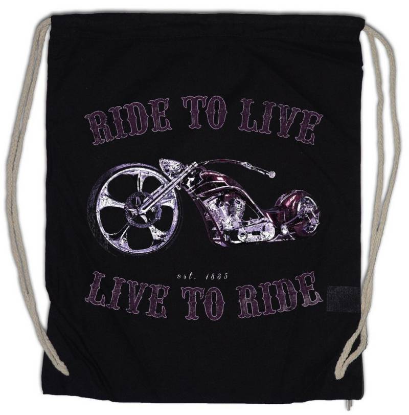 Urban Backwoods Turnbeutel Live To Ride Turnbeutel Ride To Live Biker Rider MC Chopper Rocker (1-tlg), Club SOA Patch Biker von Urban Backwoods