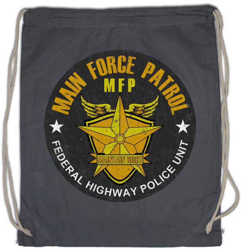 Urban Backwoods Turnbeutel Main Force Patrol Turnbeutel Mad Federal Highway Police Logo Movie Max (1-tlg), Fury Thunderdome Road Sign von Urban Backwoods
