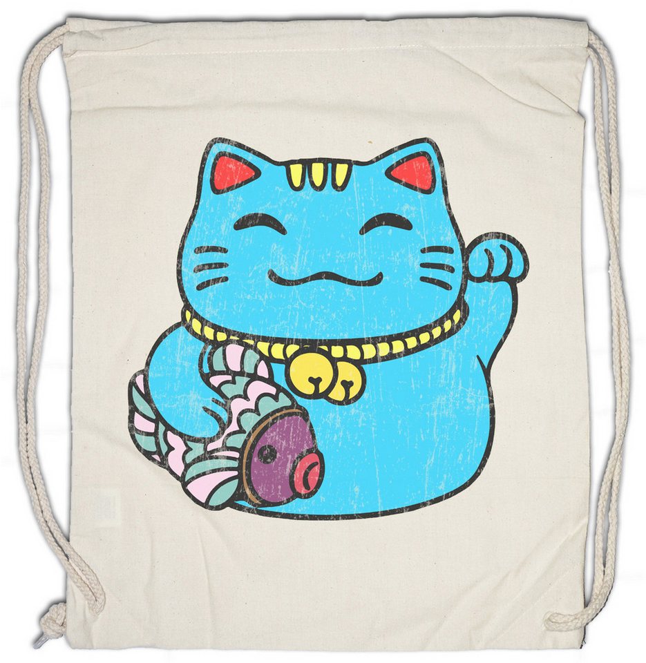 Urban Backwoods Turnbeutel Maneki Neko III Turnbeutel Winkekatze Maneki-neko Manekineko Winkende (1-tlg), Katze Cat Japan Aisen von Urban Backwoods