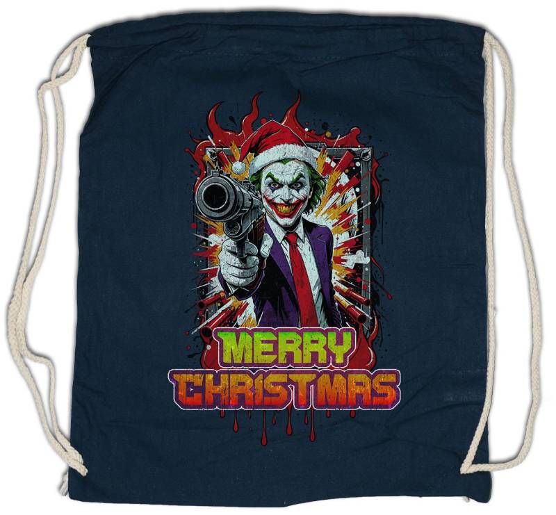 Urban Backwoods Turnbeutel Merry Christmas Joker Gun Turnbeutel Happy Santa X-Mas Claus Holidays (1-tlg), Batman Weihnachten Gotham Weihnachtsmann von Urban Backwoods