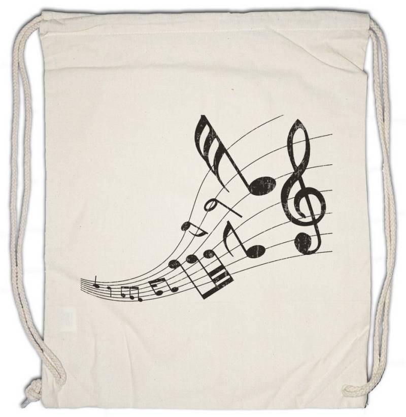 Urban Backwoods Turnbeutel Music Notes Turnbeutel Musiklehrer Musik Teacher Noten Instrument (1-tlg), Notenschlüssel Lehrer Orchester Notenlehre von Urban Backwoods