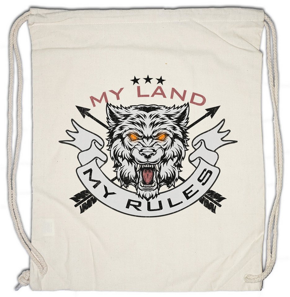 Urban Backwoods Turnbeutel My Land My Rules Wolf Turnbeutel Chef Boss Häuptling Vater Gesetz Papa (1-tlg), Chief Rudel Fun von Urban Backwoods