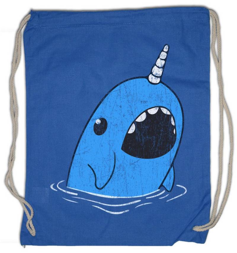 Urban Backwoods Turnbeutel Narwhal Turnbeutel Unicorn Whale Wal Narwal Walfisch Comic Look Toon (1-tlg), Cartoon Cute Sweet Anime von Urban Backwoods