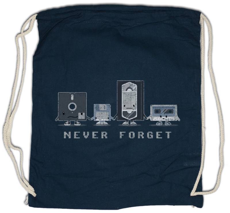 Urban Backwoods Turnbeutel Never Forget Turnbeutel Floppy Disk Retro Kassette VHS Video Diskette (1-tlg), Floppy Disk Oldschool 80s von Urban Backwoods